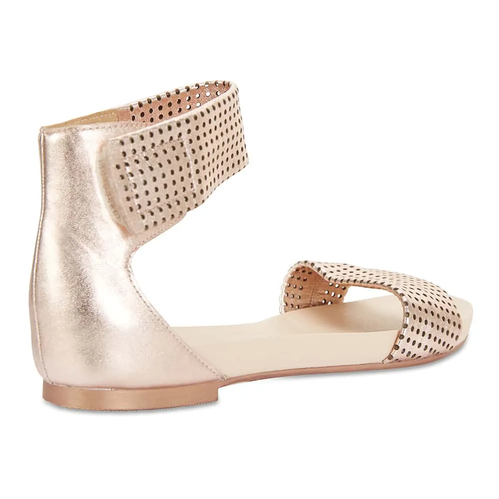 Shelly Sandal in Rose Gold Leather
