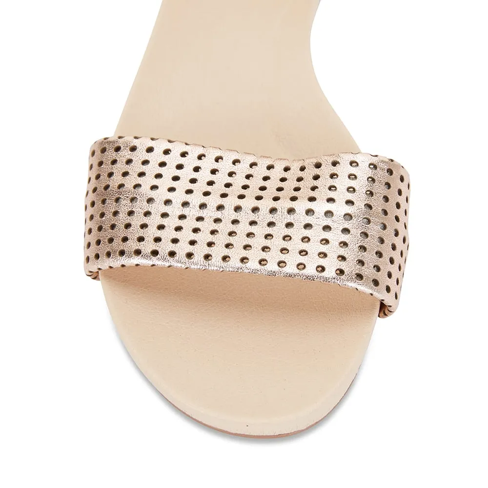 Shelly Sandal in Rose Gold Leather