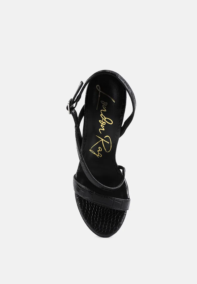 slegs slingback block high heeled sandals