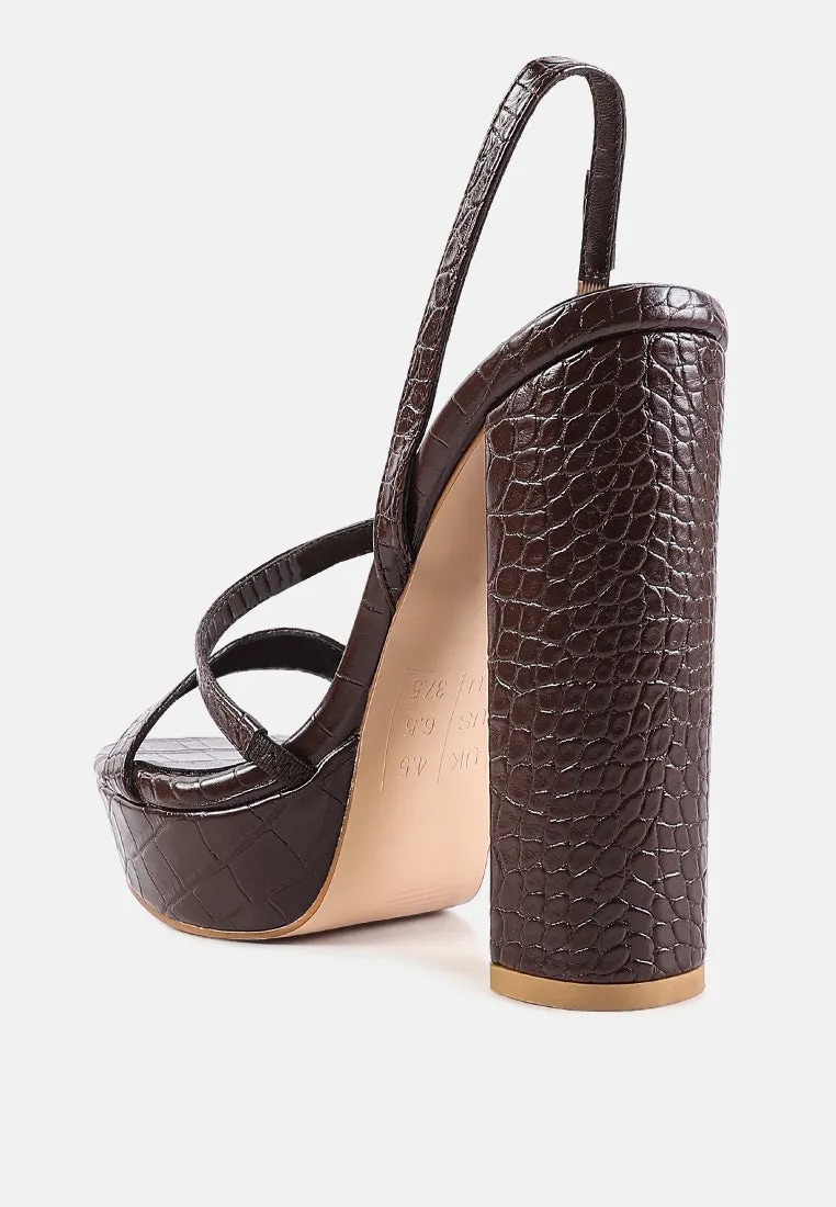 slegs slingback block high heeled sandals
