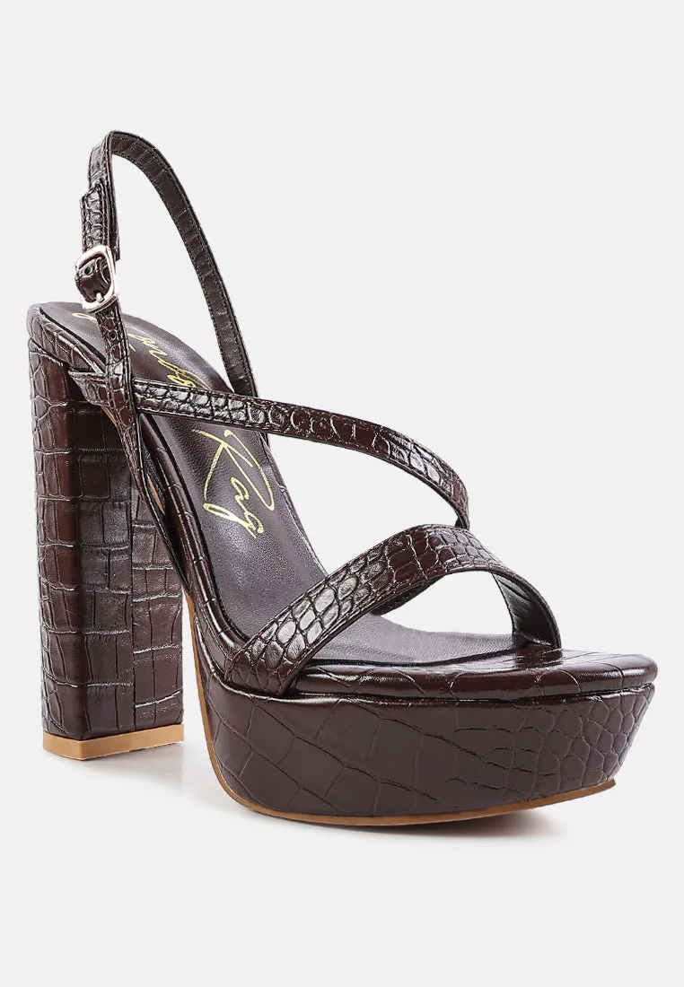 slegs slingback block high heeled sandals