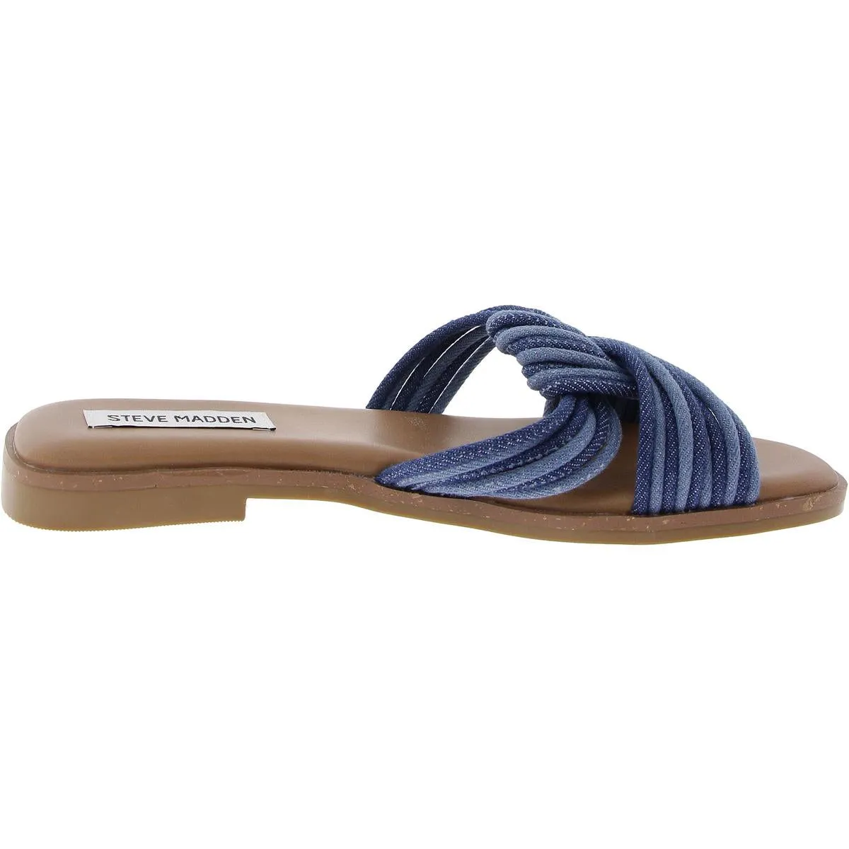Sloane Womens Strappy Denim Slide Sandals