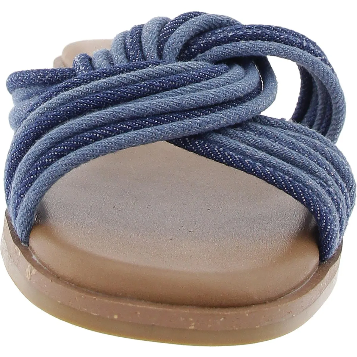 Sloane Womens Strappy Denim Slide Sandals