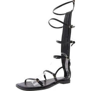 Spartan Womens Zipper Faux Leather Gladiator Sandals