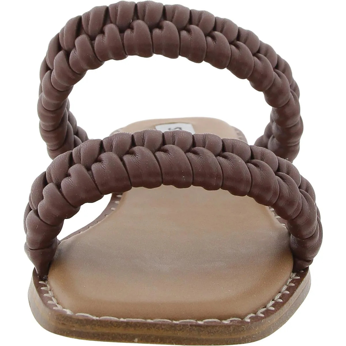 Stacie Womens Woven Faux Leather Slide Sandals