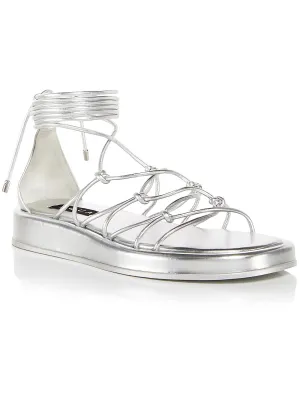 STARS Womens Patent Flatform Gladiator Sandals