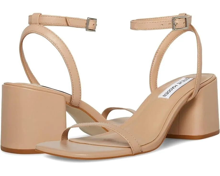 Steve Madden Audrina AUDR11S1-230 Sandal Womens 9 Tan Leather Block Heel ZPO1097