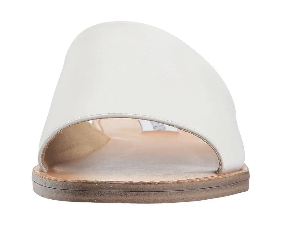 Steve Madden Grace Women's Size US 7.5 White Leather Stylish Slide Sandal ZPO76