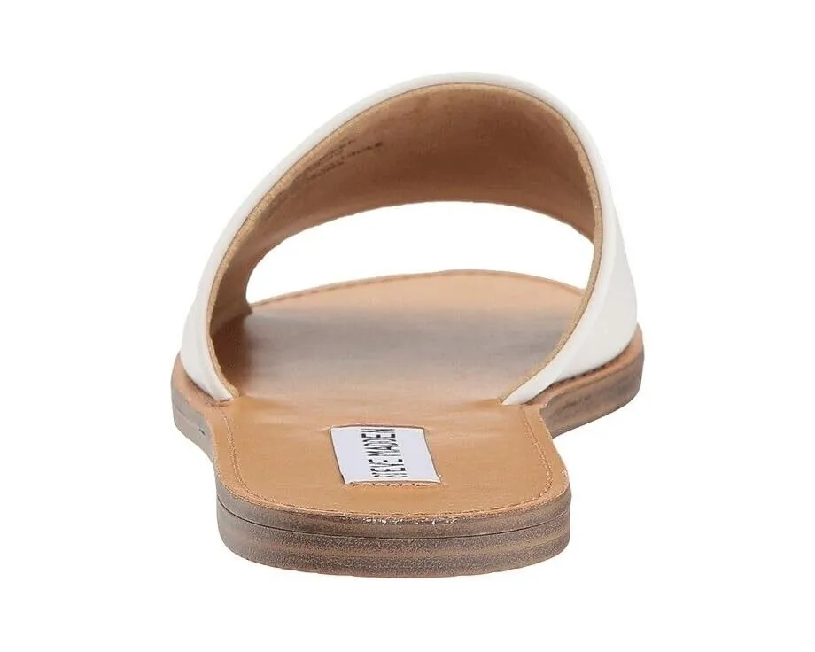 Steve Madden Grace Women's Size US 7.5 White Leather Stylish Slide Sandal ZPO76