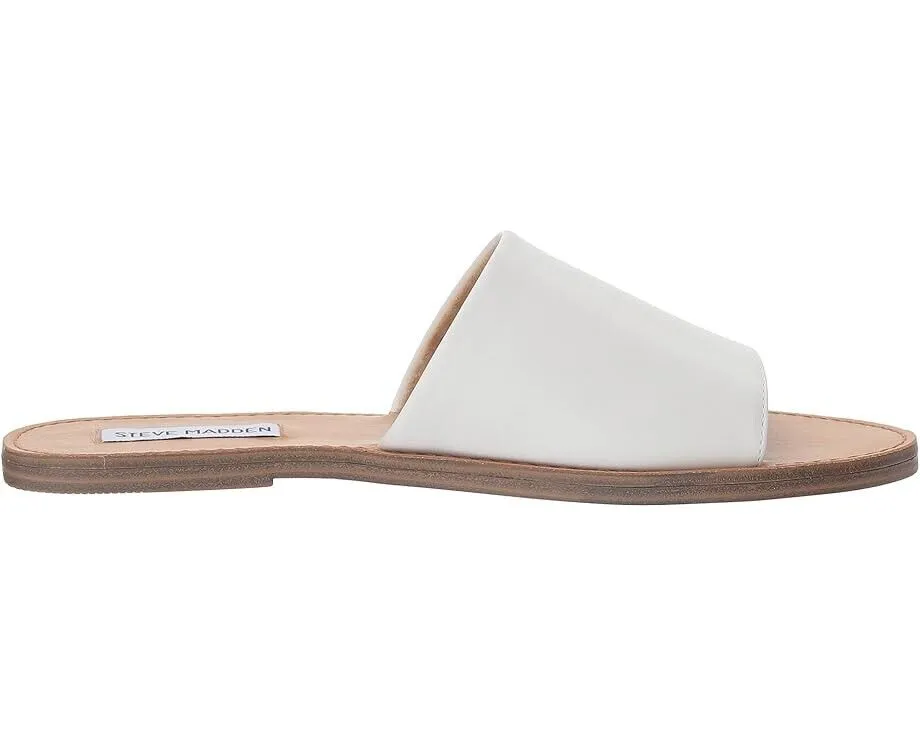 Steve Madden Grace Women's Size US 7.5 White Leather Stylish Slide Sandal ZPO76