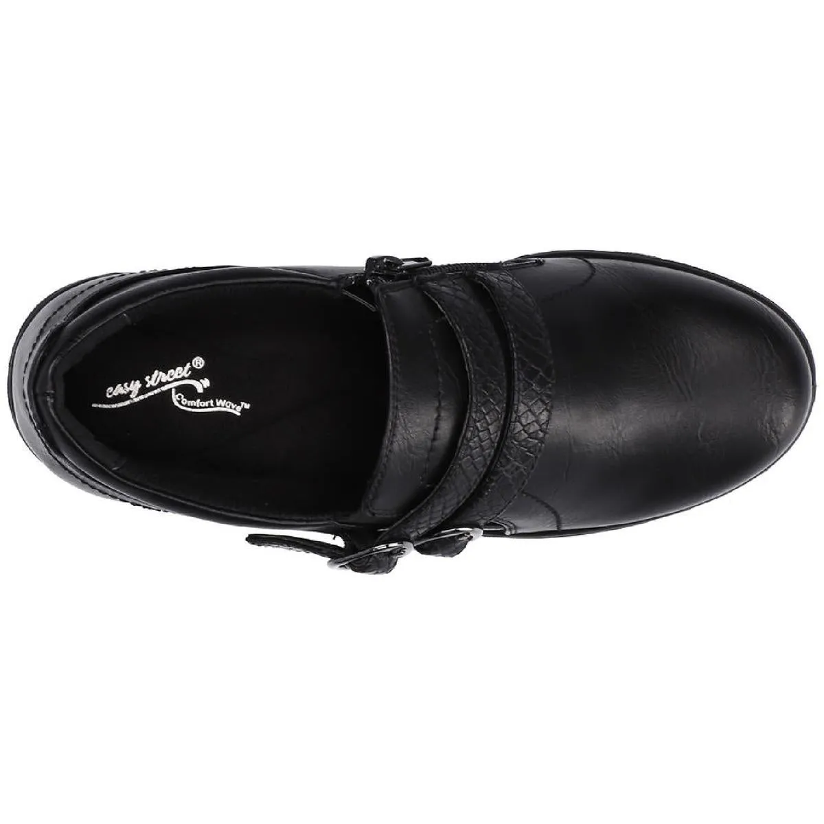 Stroll Womens Faux Leather Zipper Mules