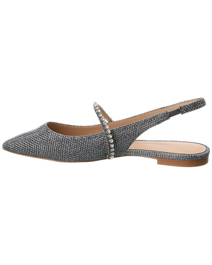 Stuart Weitzman Crystalline Mesh Slingback Flat