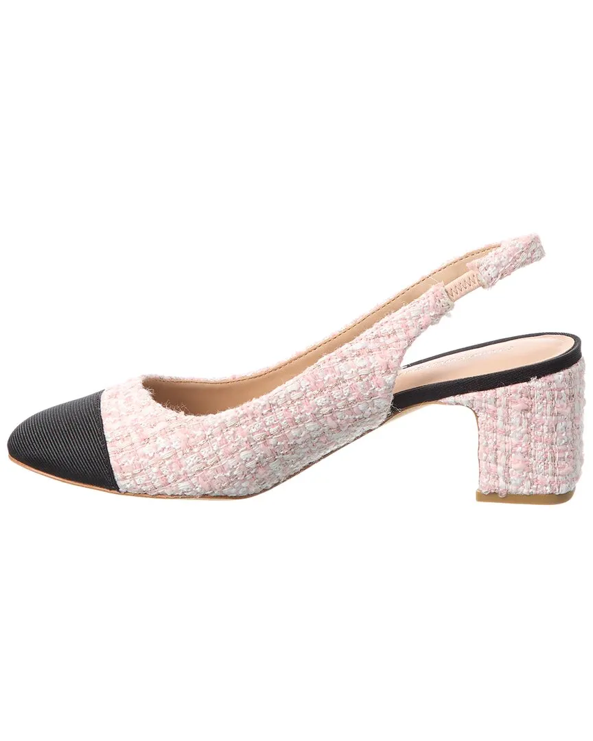 Stuart Weitzman Milla 55 Tweed & Grosgrain Slingback Pump