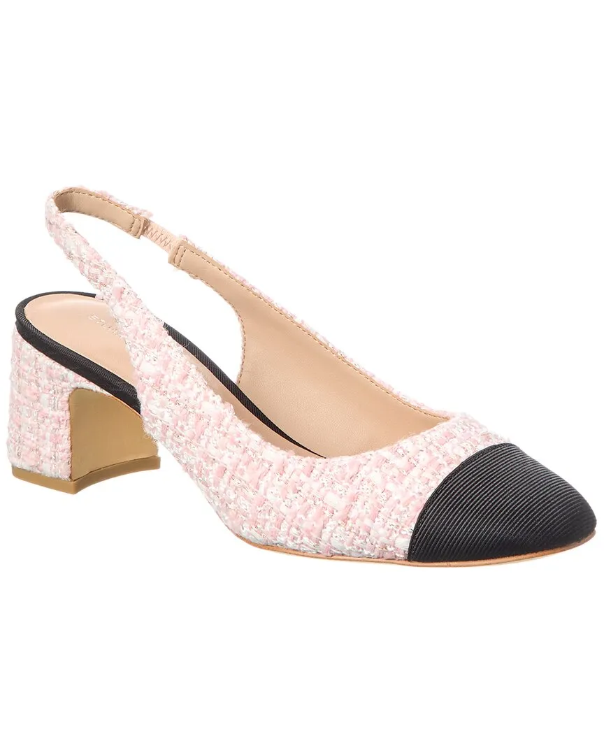 Stuart Weitzman Milla 55 Tweed & Grosgrain Slingback Pump