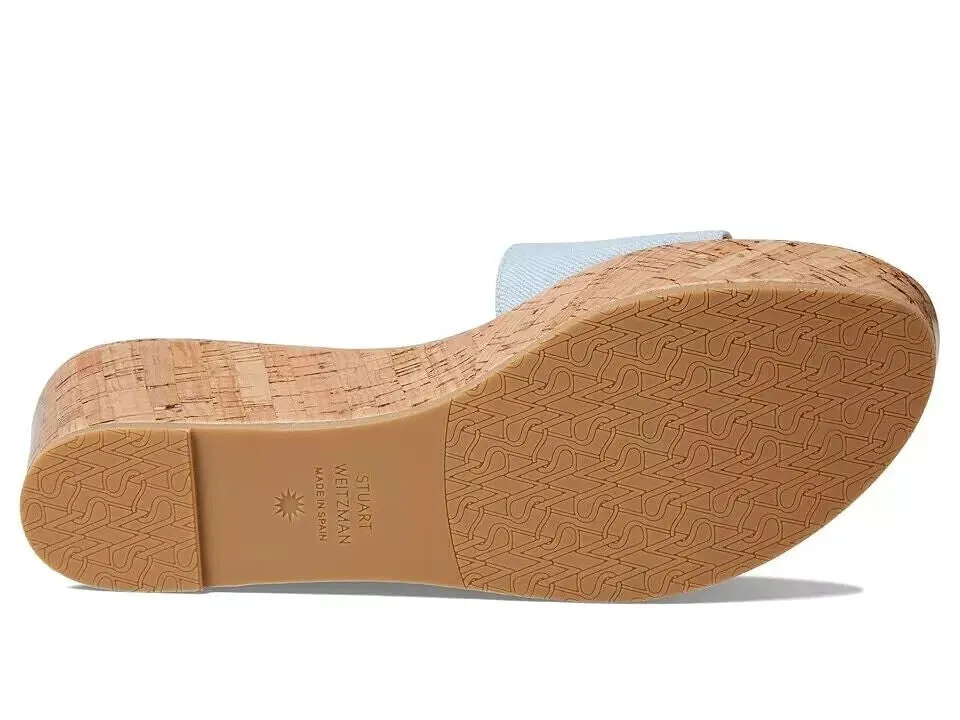 Stuart Weitzman Summer Sandals Women's 10 Blue Degrade Leather Wedge Heel KHD847