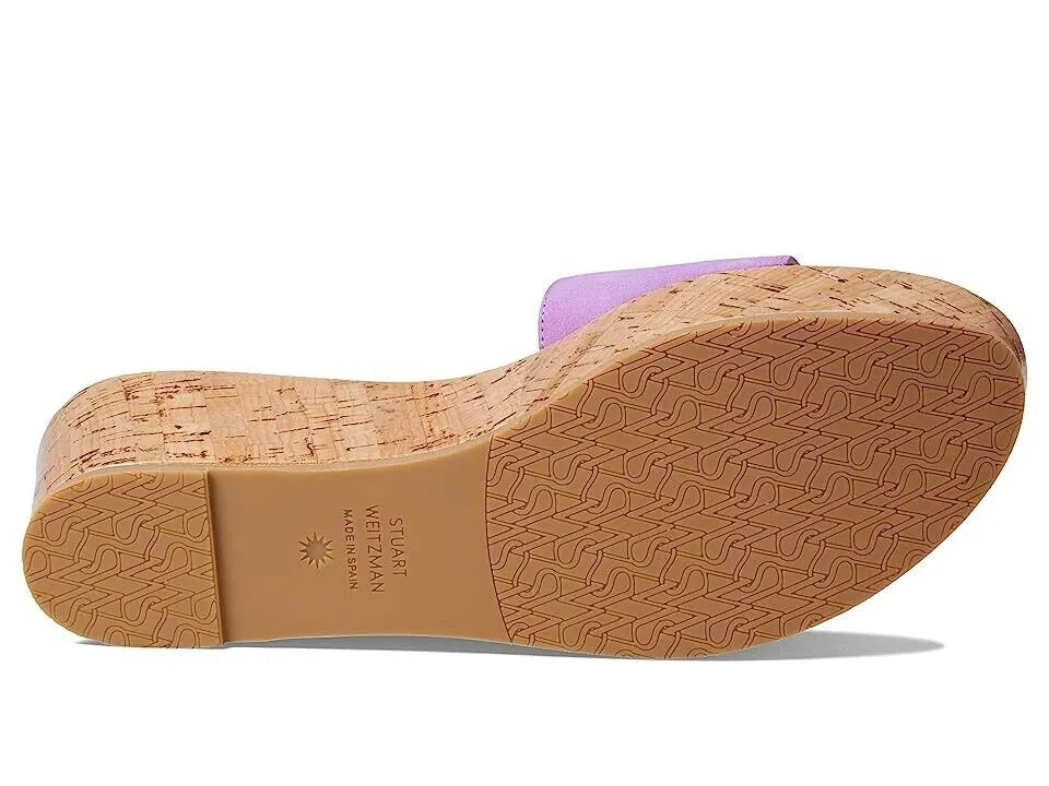 Stuart Weitzman Summer Sandals Women's US 8.5 Lilac Leather Wedge Heel KHD820
