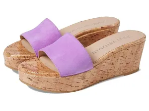 Stuart Weitzman Summer Sandals Women's US 8.5 Lilac Leather Wedge Heel KHD820