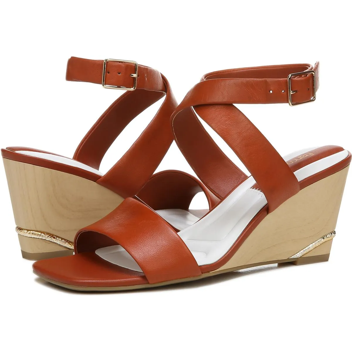 Stud Womens Buckle Ankle Strap Wedge Sandals