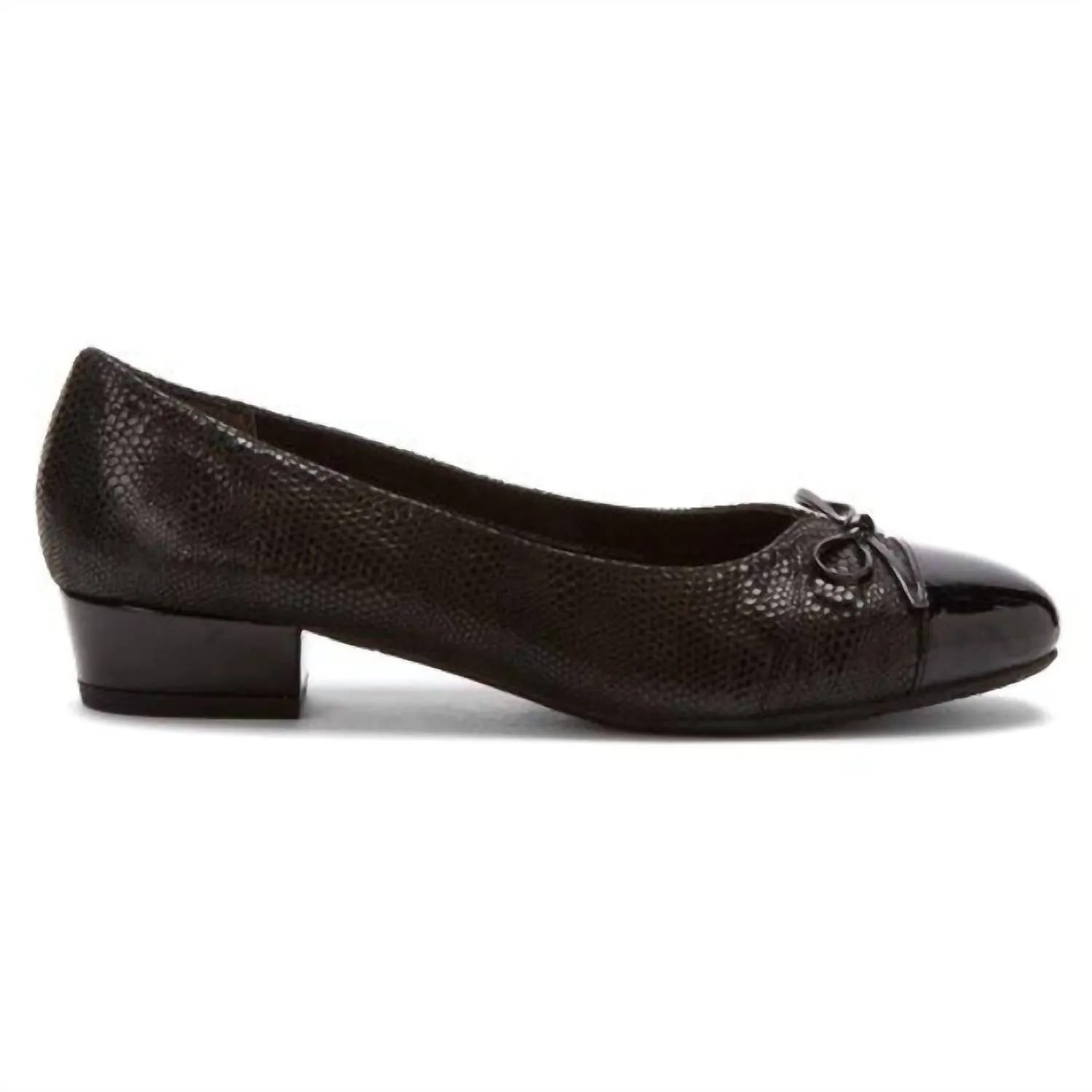 Tawnie Low Heeled Shoes - Wide Width In Brown Lizard