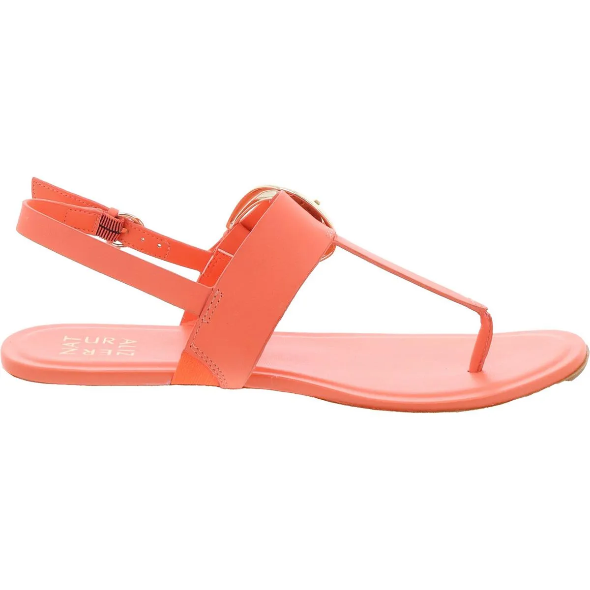 Taylor Womens Buckle Flat T-Strap Sandals