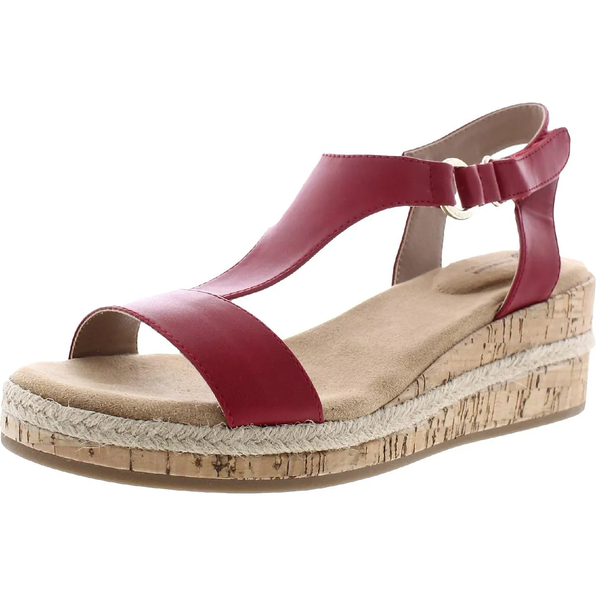 Terrii Womens Faux Leather Cork Wedges