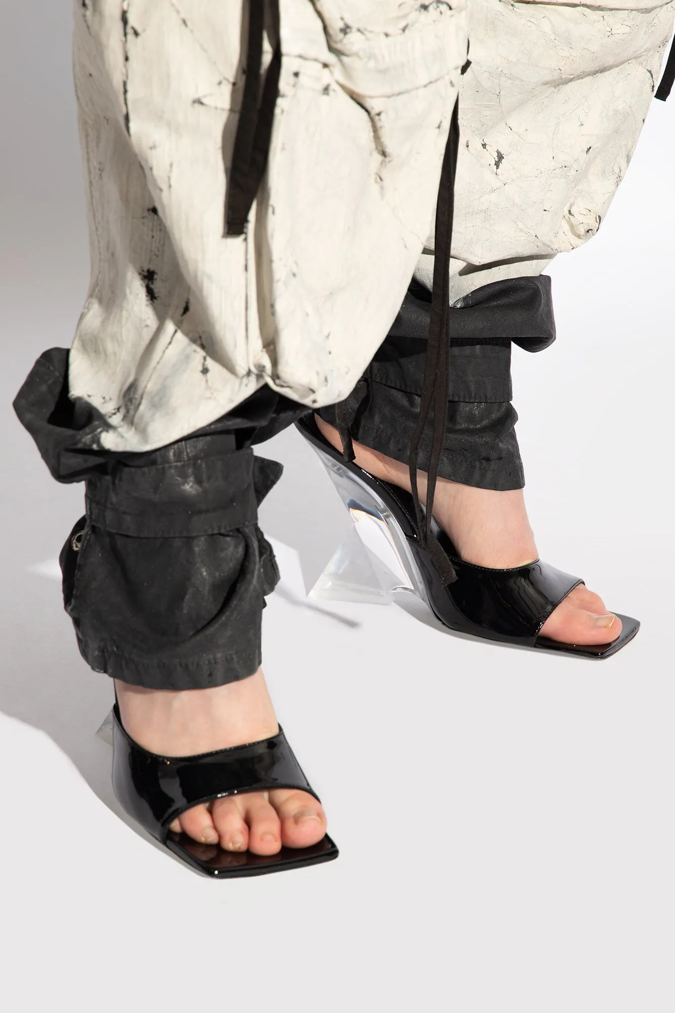 The Attico Cheope Glossy Wedge Mules