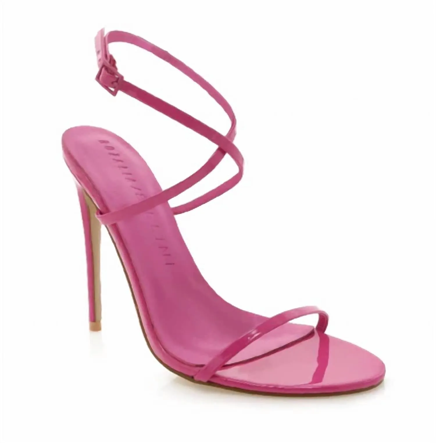 The Naked Heel Patent Sandal In Pink