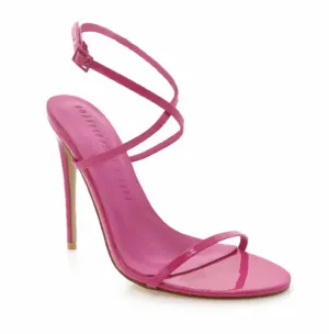 The Naked Heel Patent Sandal In Pink