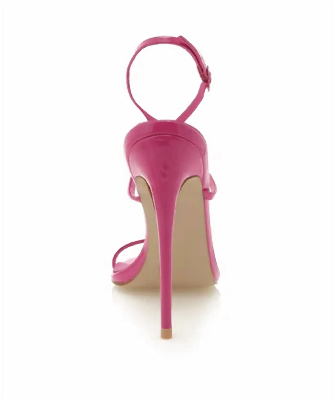 The Naked Heel Patent Sandal In Pink