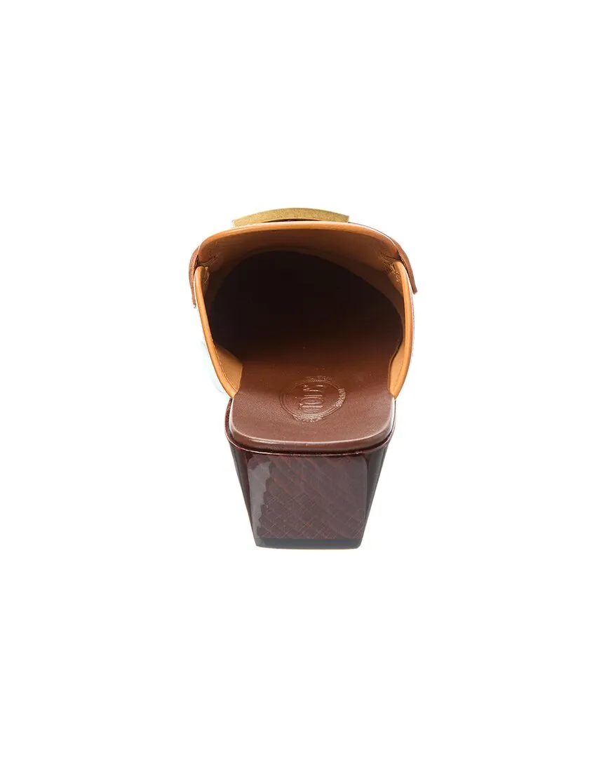 TODs Logo Leather Mule