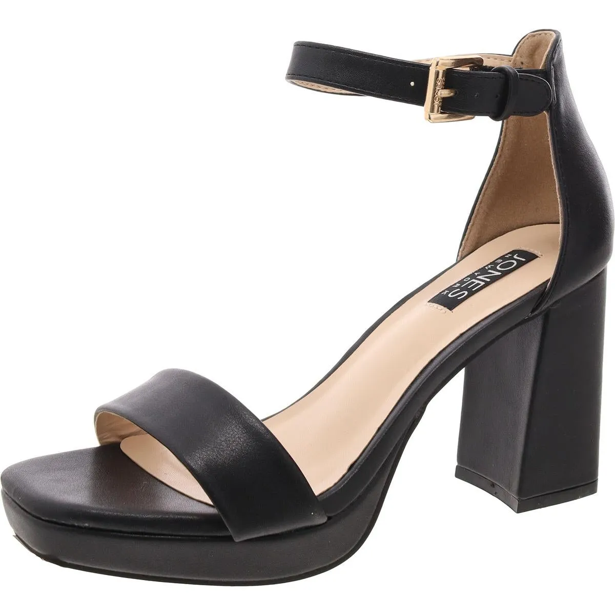 TOREN Womens Faux Leather Open Toe Block Heel