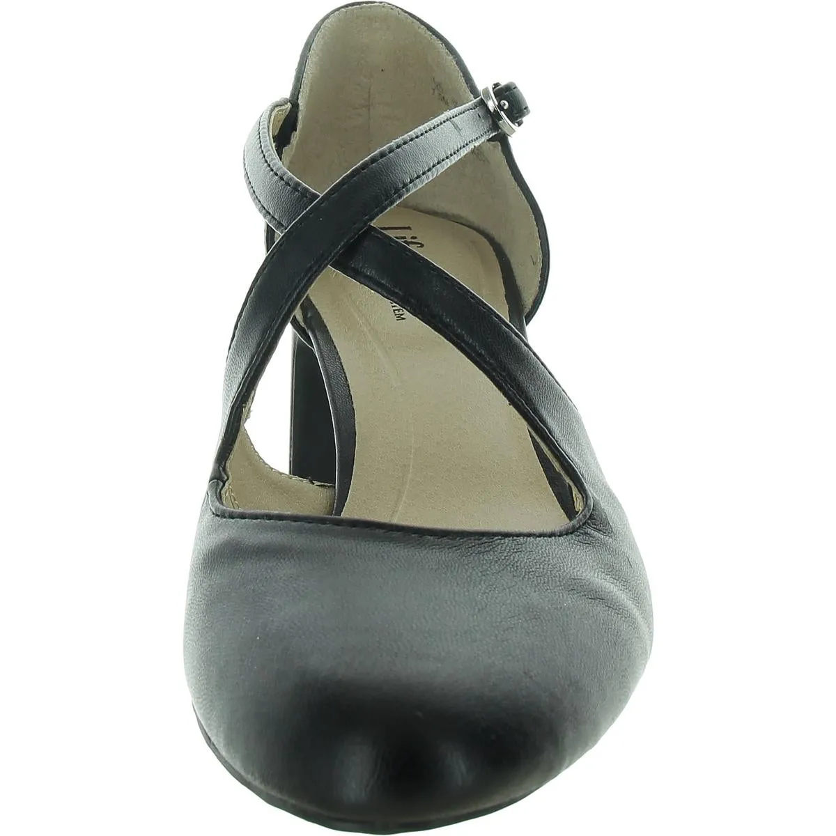 Tracy Womens Adjustable Faux Leather Block Heels