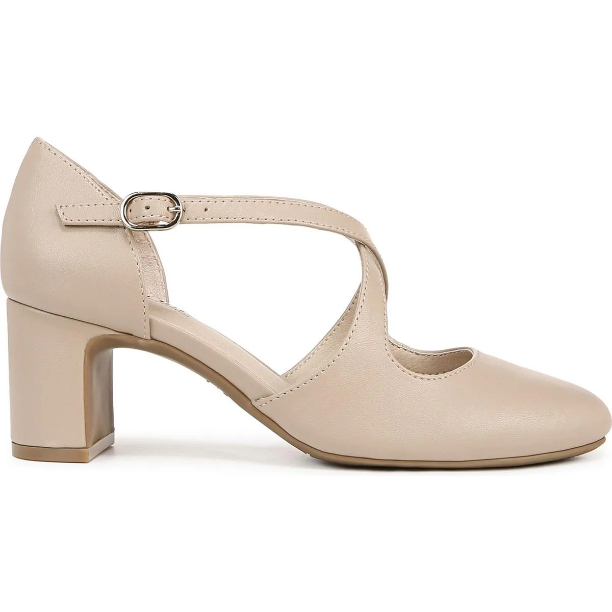 Tracy Womens Adjustable Faux Leather Block Heels