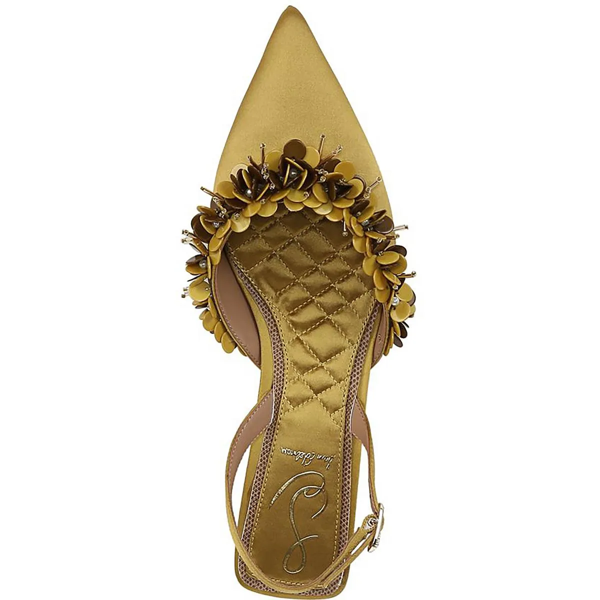 Trent Womens Satin Adjustable Kitten Heels