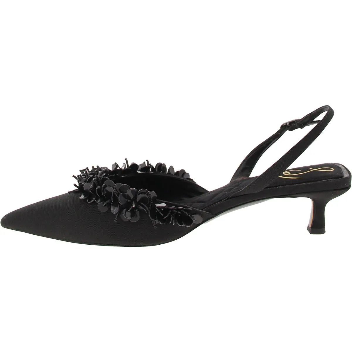 Trent Womens Satin Adjustable Kitten Heels