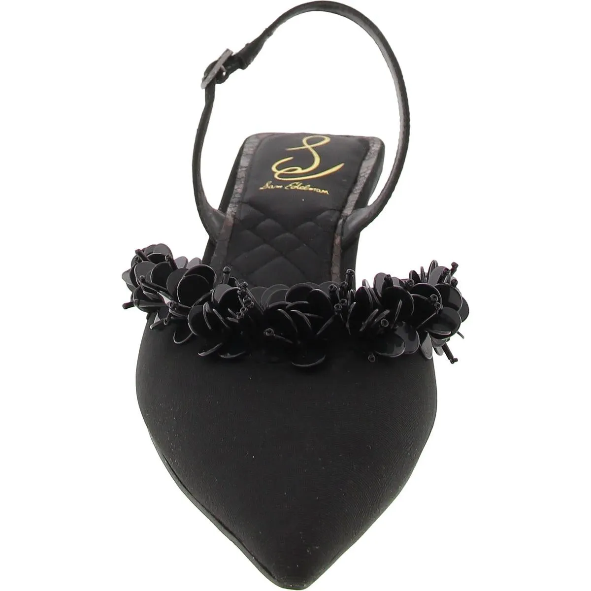 Trent Womens Satin Adjustable Kitten Heels
