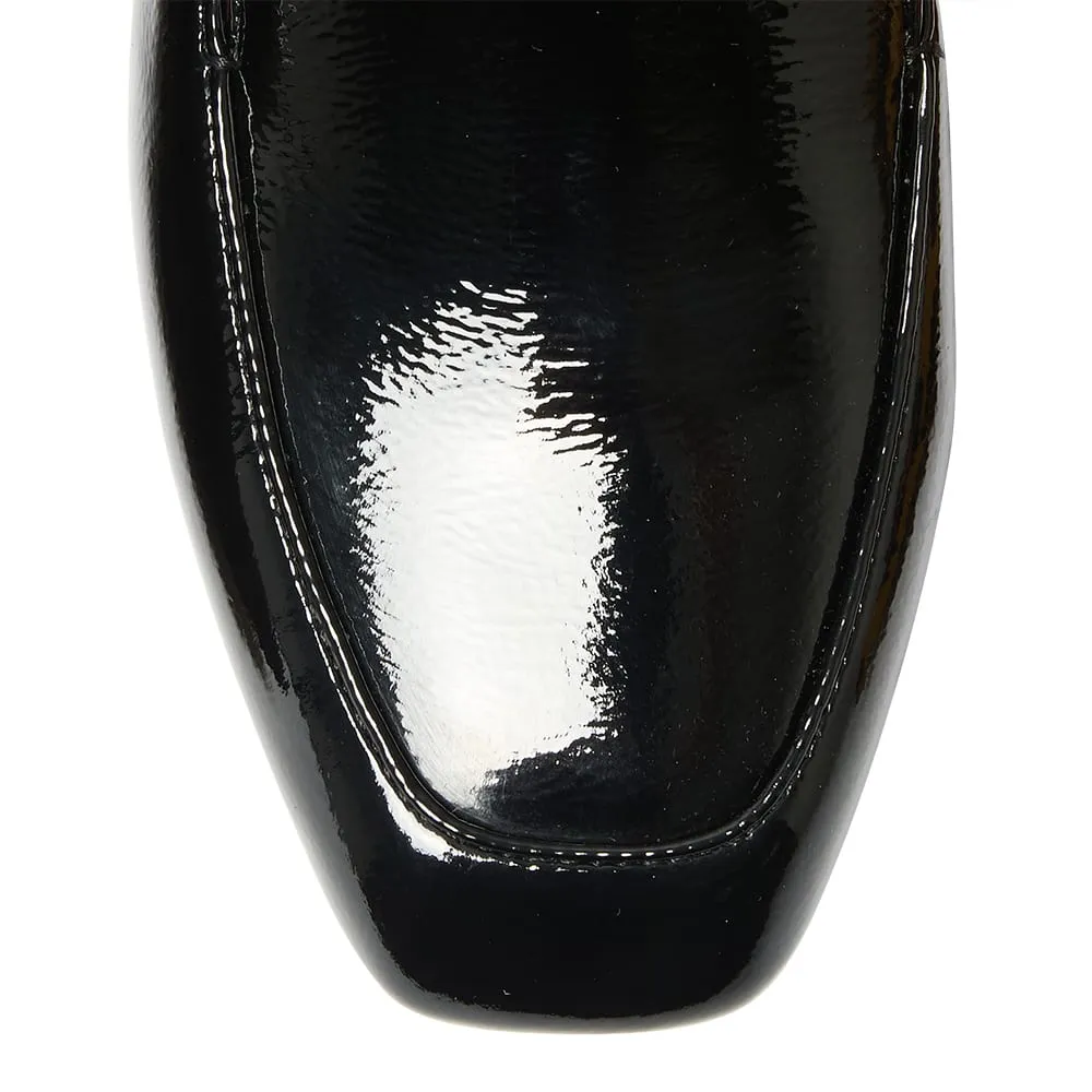 Tuxedo Loafer in Black Patent