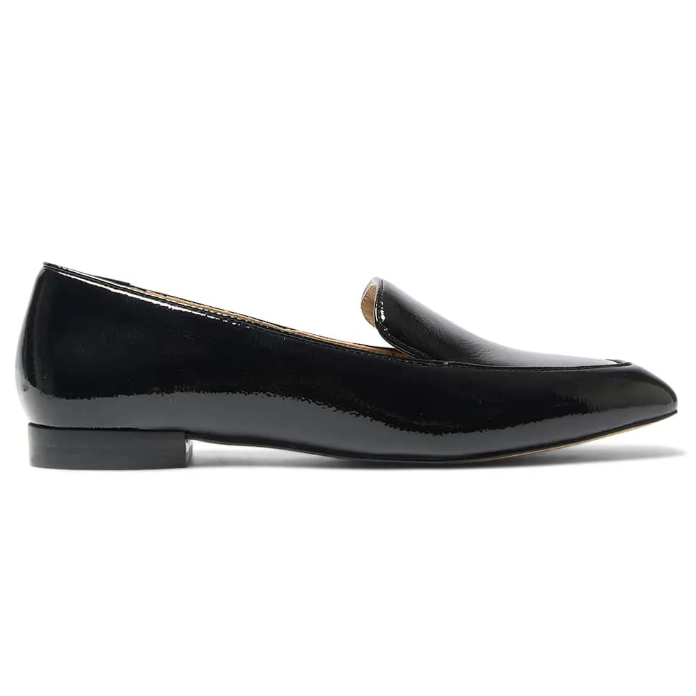 Tuxedo Loafer in Black Patent
