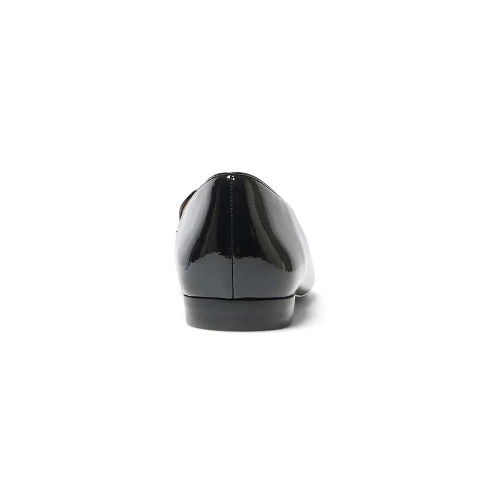 Tuxedo Loafer in Black Patent