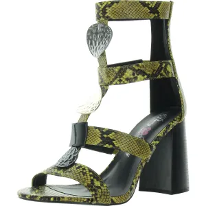 Tymber Womens Embellished Faux Leather Gladiator Sandals