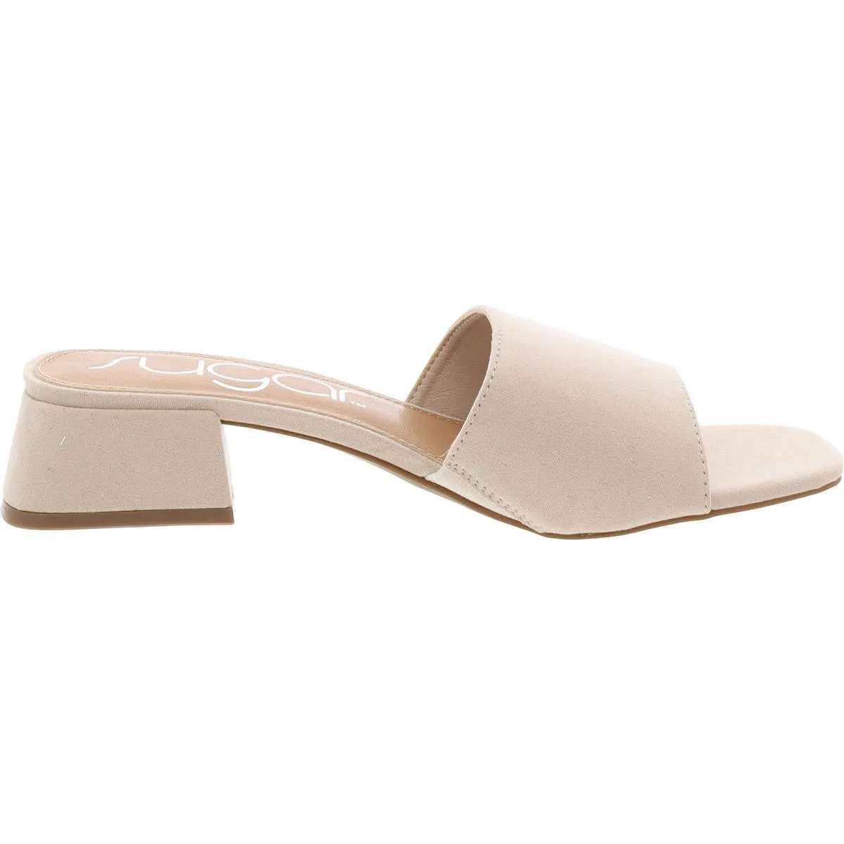 Uniform 3 Womens Faux Leather Peep-Toe Mule Sandals