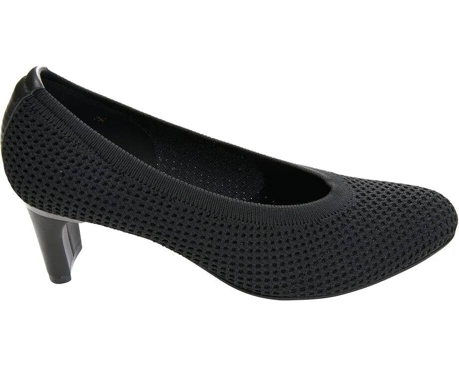 Vaneli Darrie Pump Women's 10 Black Stretch Knit Block Heel Slip On Shoes FZP199