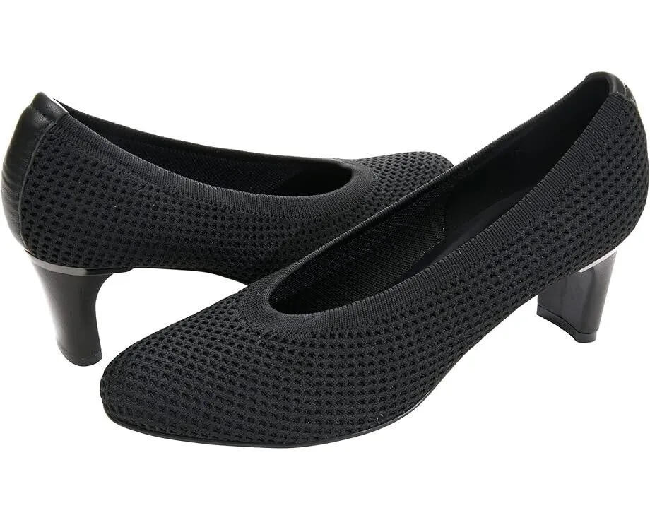 Vaneli Darrie Pump Women's 10 Black Stretch Knit Block Heel Slip On Shoes FZP199