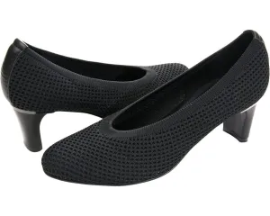 Vaneli Darrie Pump Women's 10 Black Stretch Knit Block Heel Slip On Shoes FZP199