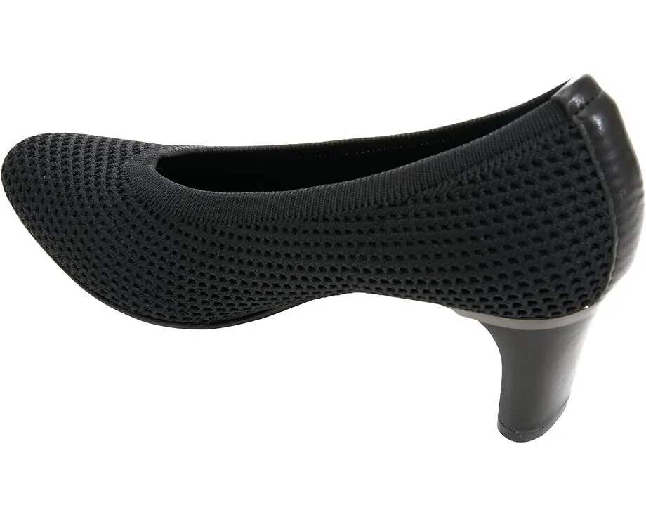 Vaneli Darrie Pump Women's 10 Black Stretch Knit Block Heel Slip On Shoes FZP199