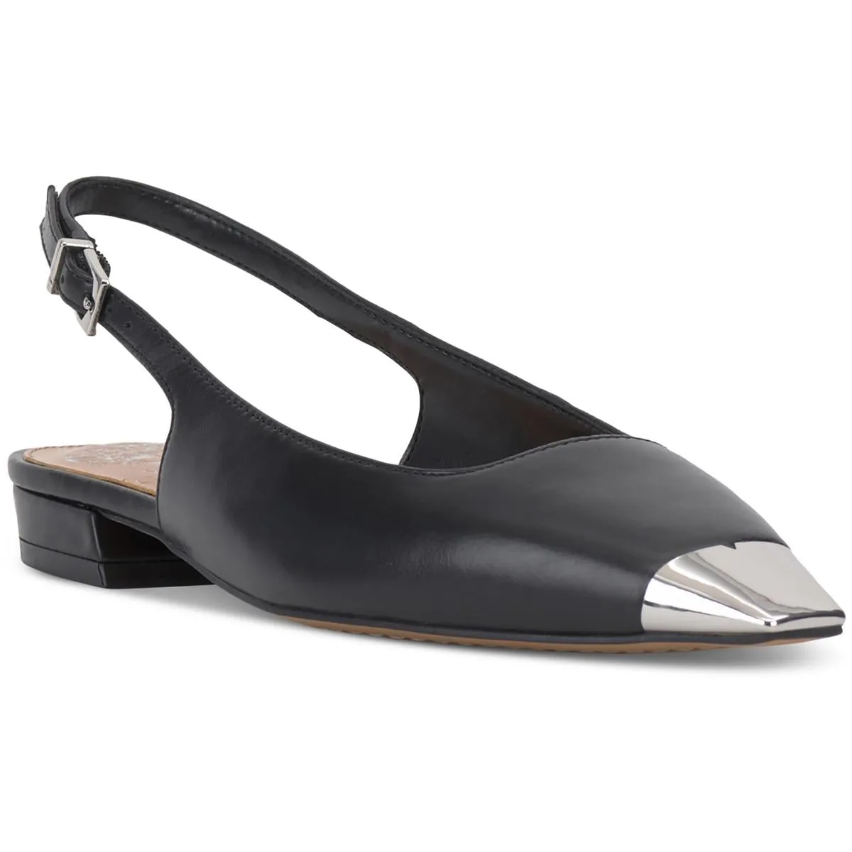 VCSELLYN Womens Metallic Leather Slingbacks