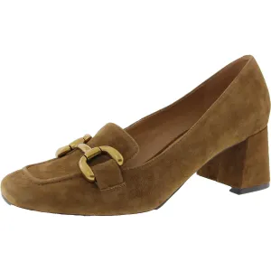 Veepe Womens Embellished Suede Loafer Heels