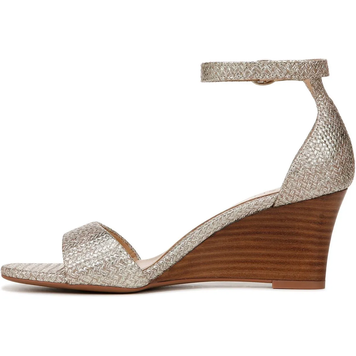 VERA-GOLDEN Womens Leather Ankle Strap Wedge Sandals