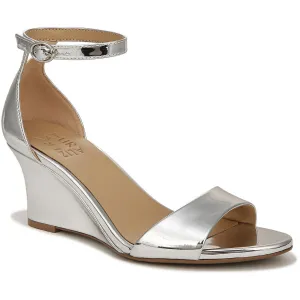 Vera Womens Solid Ankle Strap Wedge Sandals
