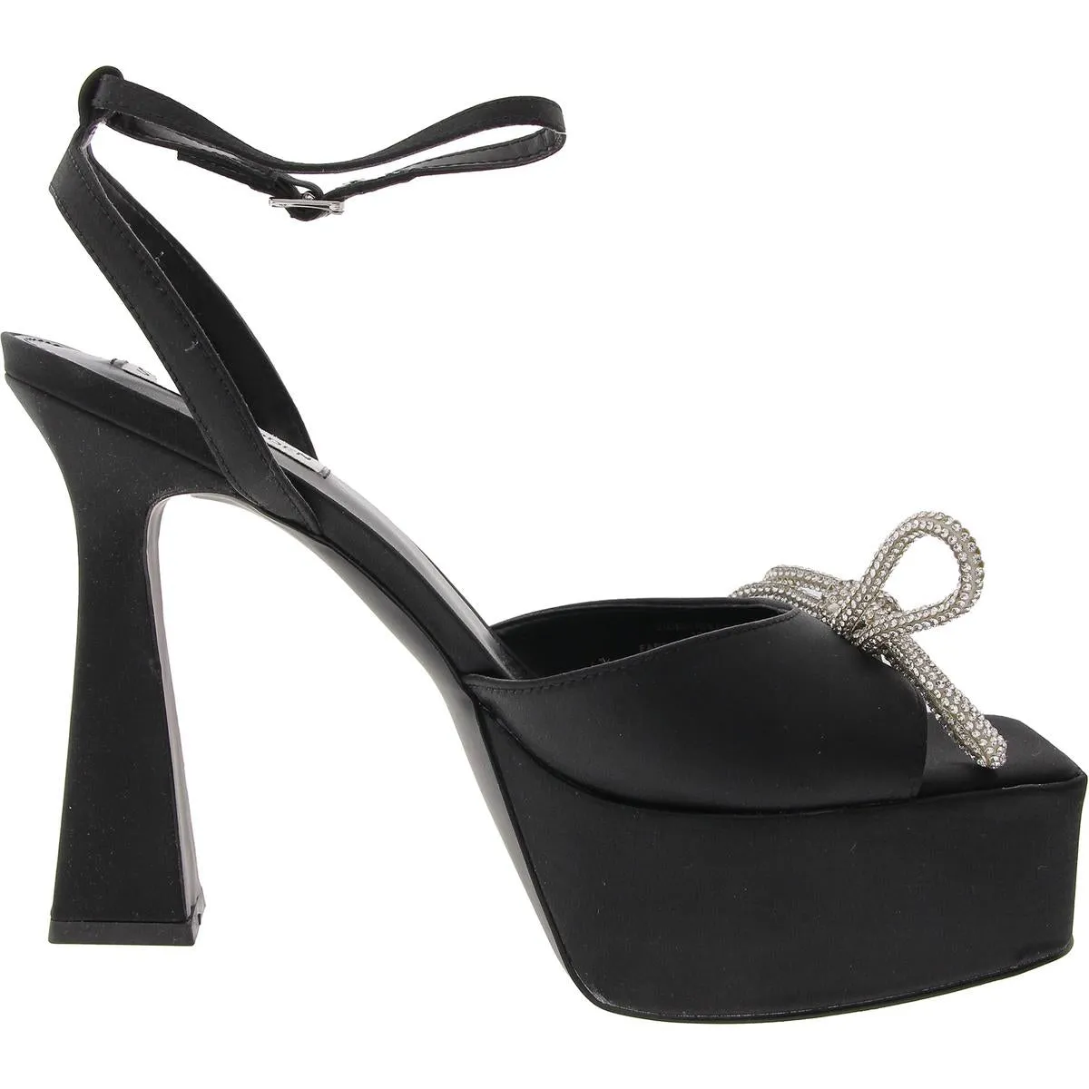 Vice Womens Rhinestone Satin Platform Sandals